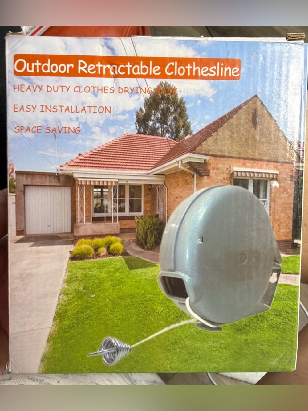 Outdoor Retractable Clothesline - Gray